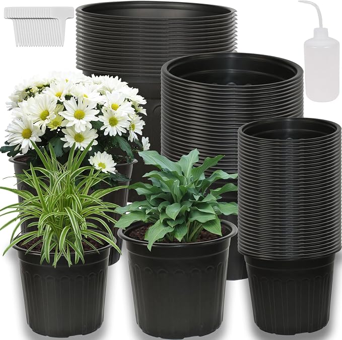 72-Pack 2/2.5/3 Gallon Flexible Plastic Plant Pots, Thickened Soft Seed by Niiiice