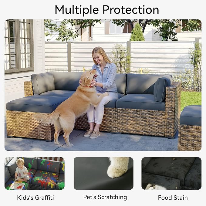 Aoxun 11pcs Patio Cushion Covers Replacement, Waterproof Outdoor Furniture - Image 3