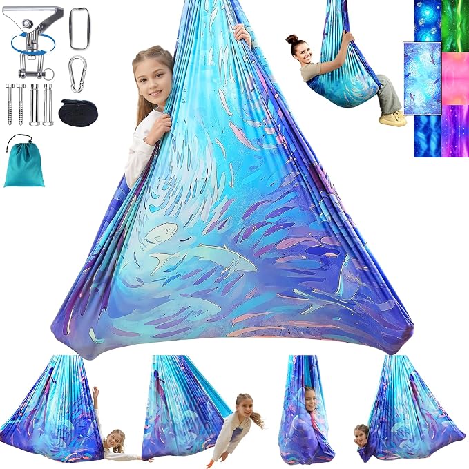 Sensory Swing for Kids and Adults Indoor & Outdoor Double Layer Therapy Cuddle by Heyfriday