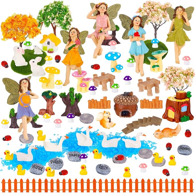 92 PCS Mini Fairy Garden Accessories Kit Cute Tiny Figurines Set DIY Micro - Image 2