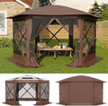 13x13FT 6-Sided Pop Up Gazebo Tent，One-Push Setup Canopy Tent by GarveeLife