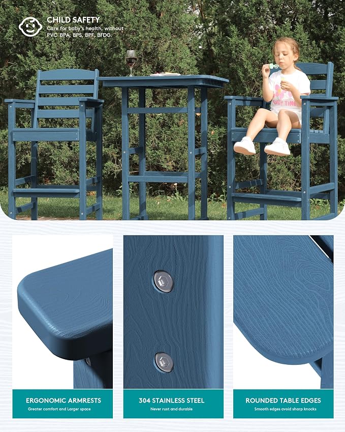 SERWALL 6 Pieces Outdoor Patio Bar Set - Image 5