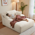 51'' Oversized Chaise Lounge Chair Indoor, Non-Assembly Deep Seat Sofa Bed by Luxanimarion