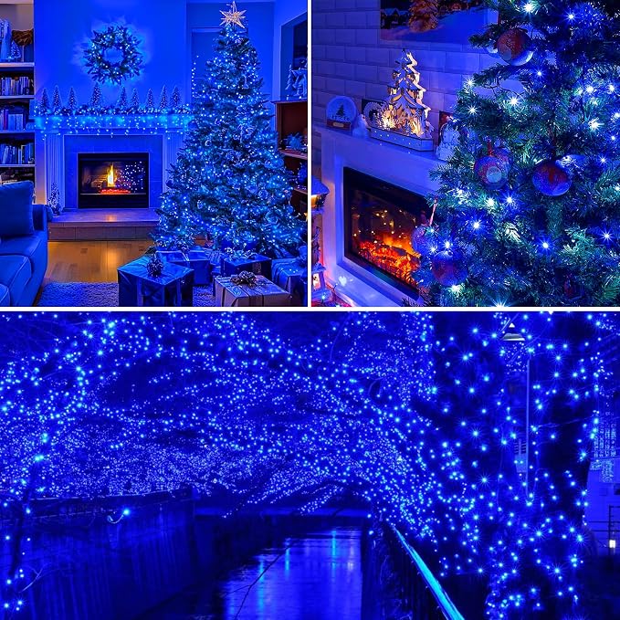 75.8 FT 200 LED Blue Christmas String Lights Outdoor & Indoor, Timer & Memory - Image 5