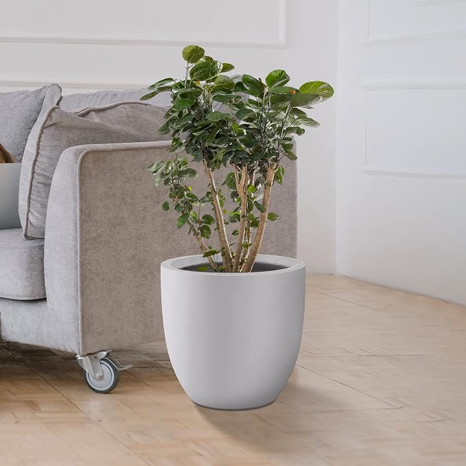 Kante 13.4" Dia Round Concrete Planter, Large Outdoor Modern Indoor Decorative - Image 4