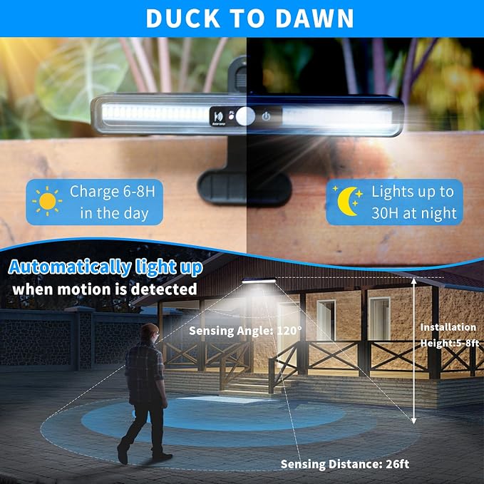 Clip On Solar Motion Lights Outdoor Waterproof, 2 Pack Motion Sensor Outdoor - Image 3
