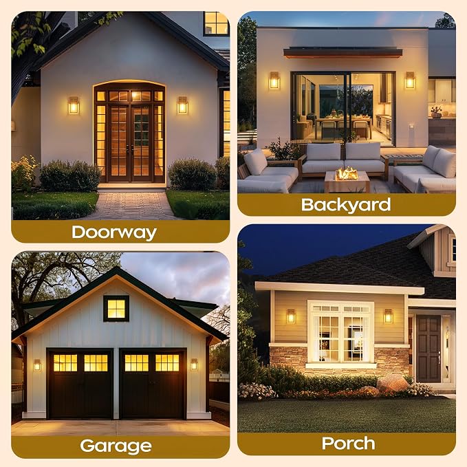 WIHTU Gold Dusk to Dawn Porch Lights, Exterior Lighting Fixtures - Image 7
