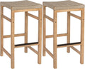 JONATHAN Y BSL1201A-SET2 Armand 30" Modern Coastal Backless Acacia Wood Outdoor by JONATHANY