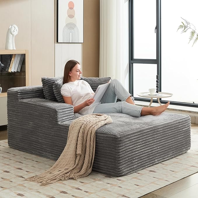 Garvee 50" Oversized Chaise Lounge Indoor Boneless Couch by Garvee