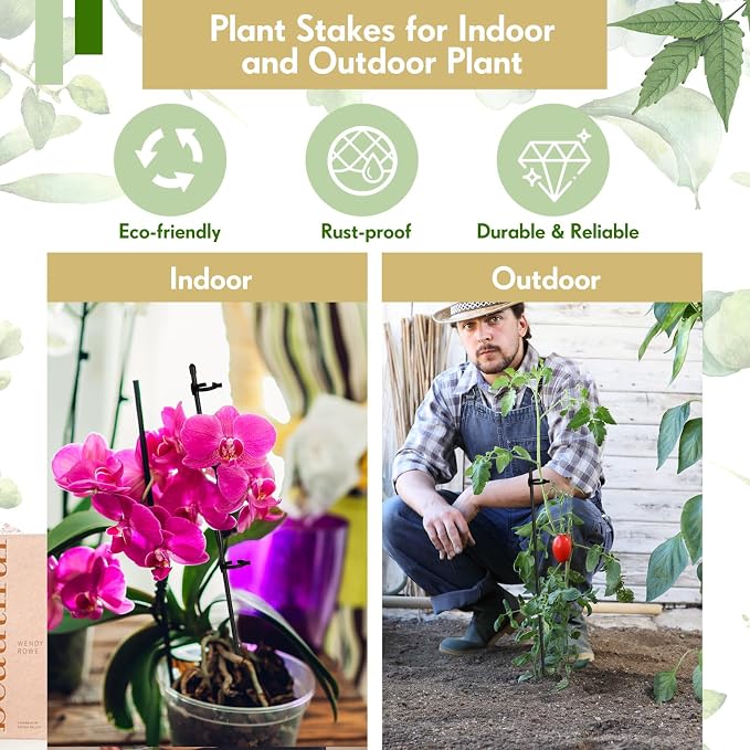 meekoo 30 Pcs Adjustable Garden Plant Support Stakes Single Stem Plant Cage - Image 4