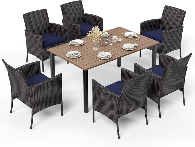 HERA'S HOUSE 7 Pieces Outdoor Dining Set, Outdoor Dining Set by HERASHOUSE