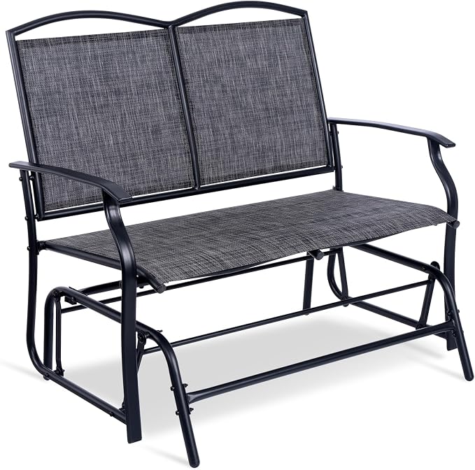 Backyard Expressions 2-Person Outdoor Glider Bench, Patio Double Swing Rocking by BackyardExpressions