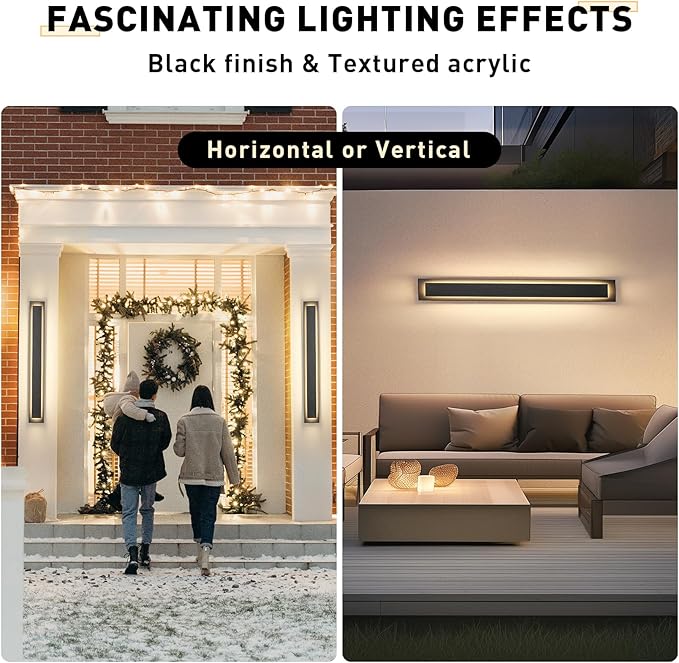 .  Long Outdoor LED Wall Lights, Modern Exterior Garage Wall Light - Image 3