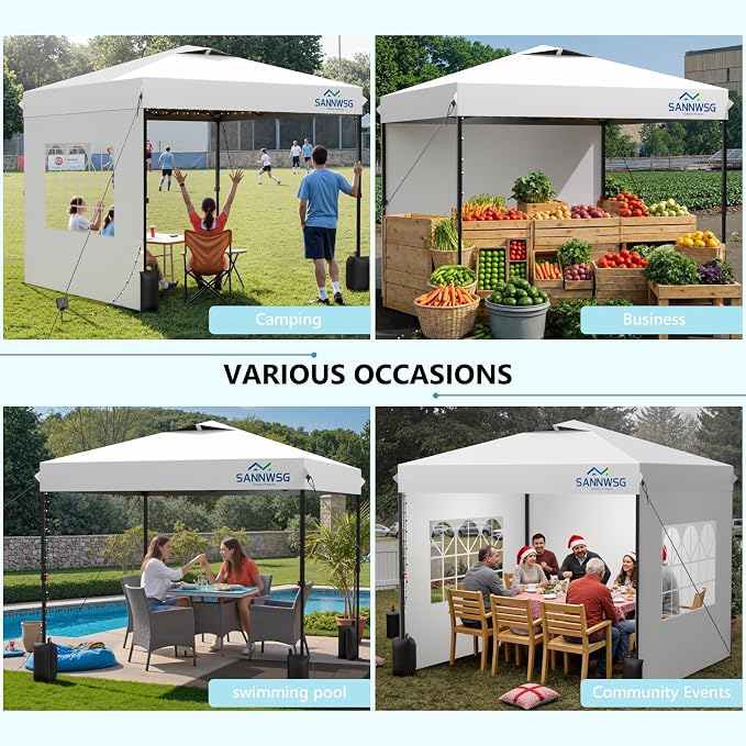 8X8 Pop Up Canopy Tent with 3 Sidewalls, Easy Up Canopy, Commercial Instant - Image 9