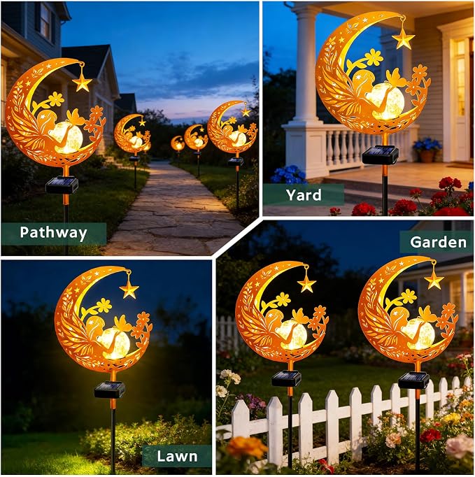 ZNYCYE Solar Lights Outdoor Decorative Moon Angel Solar Stake Lights Pathway - Image 7