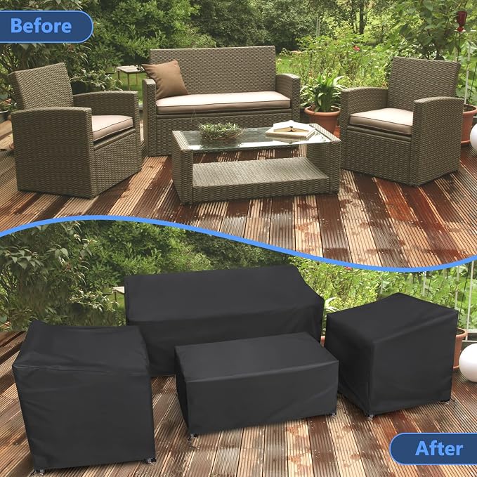 STARTWO Patio Furniture Covers, 4 Piece Heavy Duty Waterproof Outdoor Furniture - Image 7