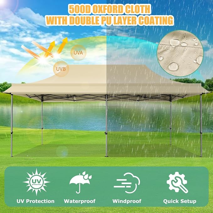 COBIZI 10x20 Pop Up Canopy Tent - Image 9