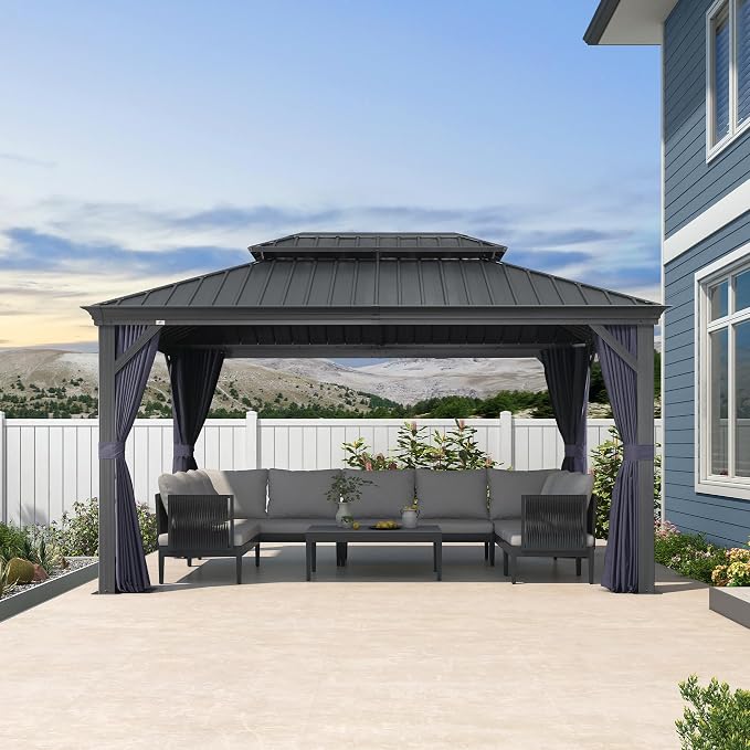 PURPLE LEAF 10' X 14' Hardtop Gazebo Aluminum Gazebo - Image 2