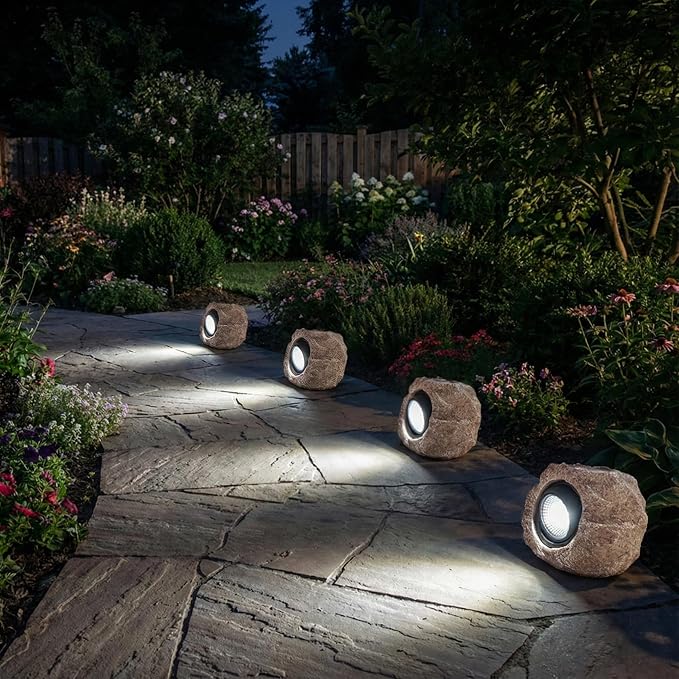 2 Pack Solar Rock Lights, Outdoor Decorative Garden Spotlights - Image 8