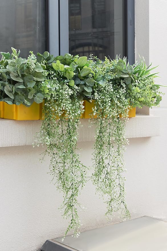 19Pcs Outdoor Artificial Boxwood UV Resistant Fake Stems Plants, Faux Plastic - Image 4