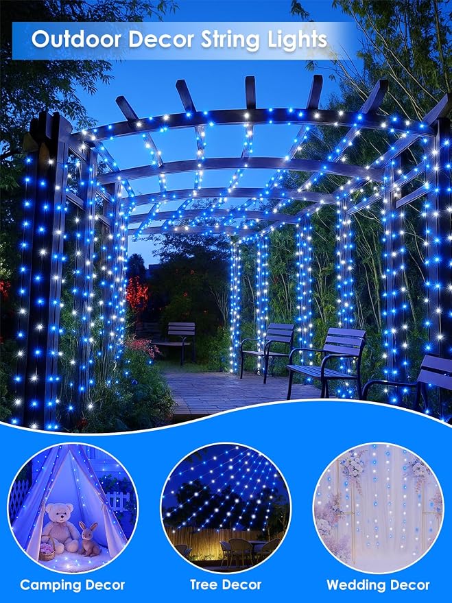 66Ft 200 LED Fairy Lights Plug in, Waterproof String Lights Outdoor & Indoor 8 - Image 7