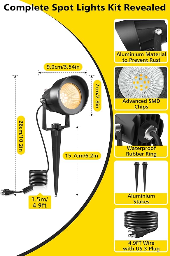 T-SUN Dusk to Dawn Outdoor Lighting, Flag Spot Lights - Image 3