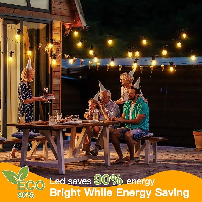 Ollny Outdoor String Lights, 50 FT Waterproof Connectable Patio Lights - Image 5