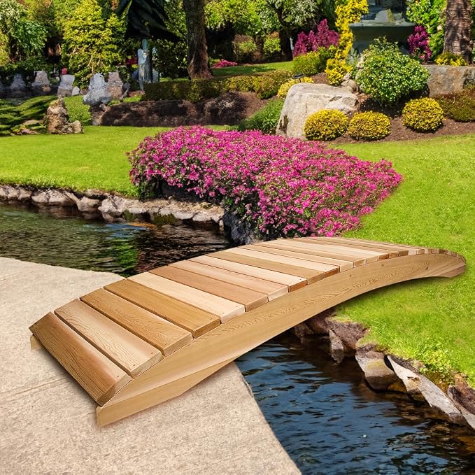 All Things Cedar FB144 Garden Bridge |12-Ft Cedar Wood Bridge - Image 3