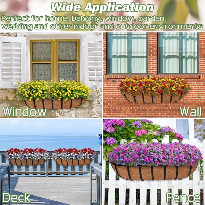 ZeeDix 4 Pack 24 Inch Railing Planter Box, Metal Window Boxes - Image 5