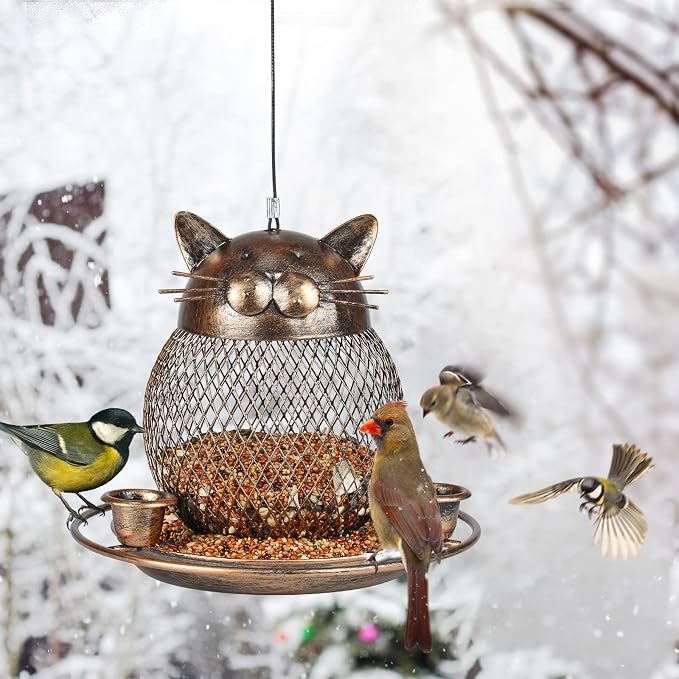 Bird Feeders for Outdoors, Heavy Duty Metal Wild Bird Feeder, Finch Bird Feeder - Image 8