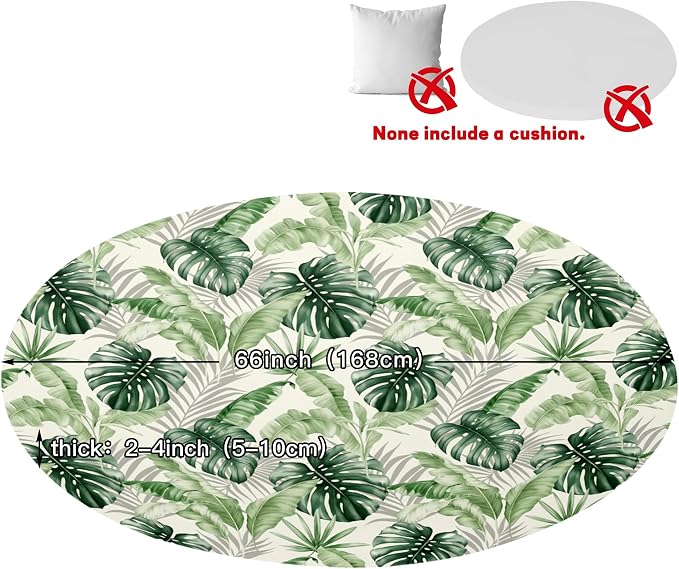 Round Cushion Covers with Attached Pillowcase, Elastic Fabric, 66 inch Diameter - Image 2