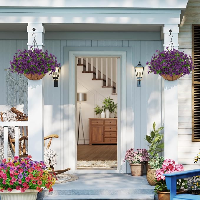 Artificial Faux Hanging Plants Flowers Basket - Image 7