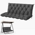 Porch Swing Cushion with Backrest 2-3 Seater Outdoor Bench Cushions Waterproof by Snubbull