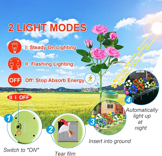 Solar Flower Lights Outdoor - Image 6