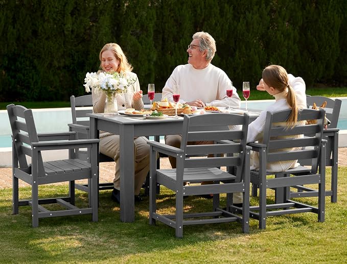 SERWALL Patio Dining Set for 6, Outdoor Dining Sets for 6 Person by SERWALL
