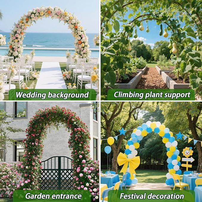 Thickened Tube GreenGiggle 100% Metal Heavy Duty Metal Garden Arch Trellis - Image 7