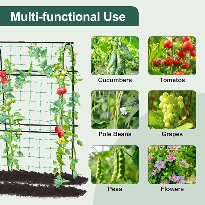 Garden Cucumber Trellis for Climbing Plants Outdoor, 65 x 48 inch U-Shaped - Image 2