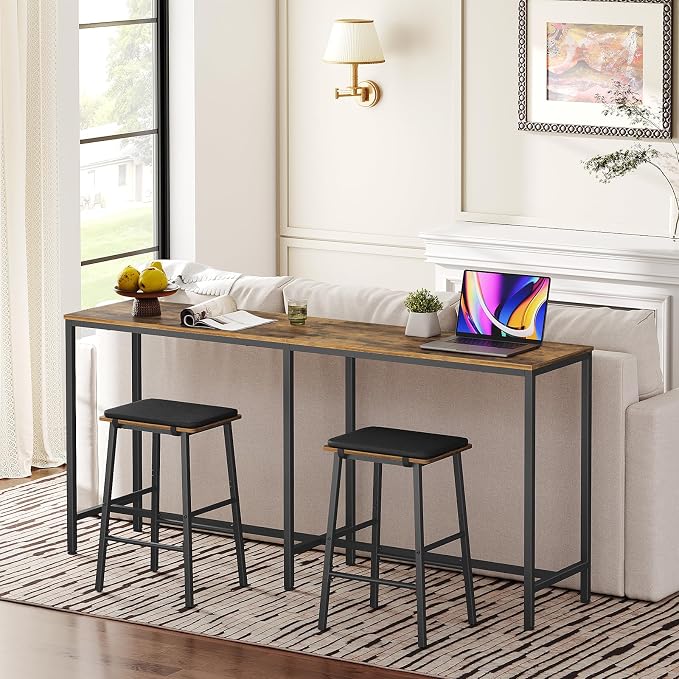 70.8" Long Bar Table, Counter Bar Height Table, High Top Table, Rectangular - Image 8