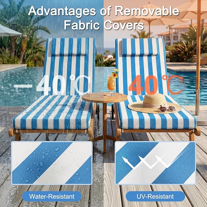 Outdoor Lounge Chair mat, 71 inches x 21 inches, Waterproof Chaise Lounge - Image 3