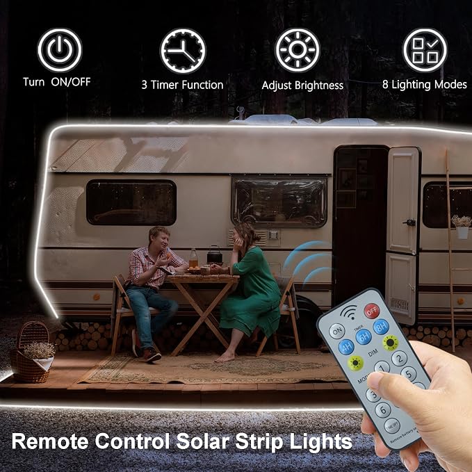 DBFAIRY 50Ft Solar LED Strip Lights Outdoor, Large Capacity Solar Powered - Image 5