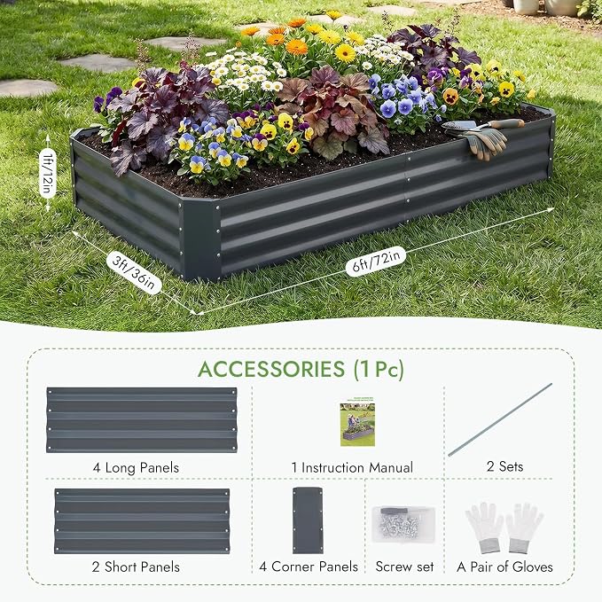INNO STAGE Galvanized Raised Garden Bed Kit, Rust-Resistant & Easy Assembly - Image 3