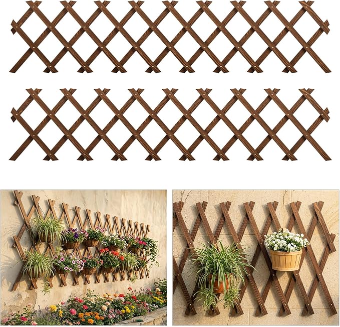 2 PCS Expandable Garden Trellis, 13.2" x 63" Trellis by Tilinyanone