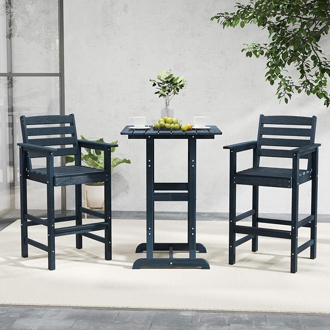 Tangkula Patio Adirondack Chairs Set of 4, HDPE Bar Height Chair - Image 5
