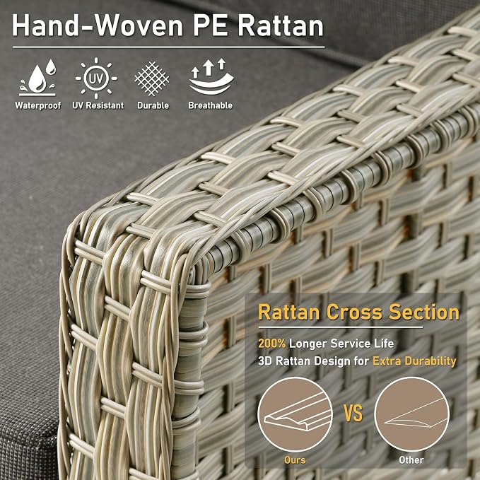 HOOOWOOO 9 Piece Patio Furniture Conversation Sets - Image 6
