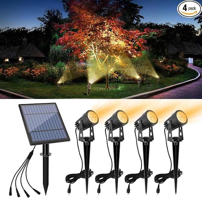 APONUO Metal Solar Spot Lights Outdoor by APONUO