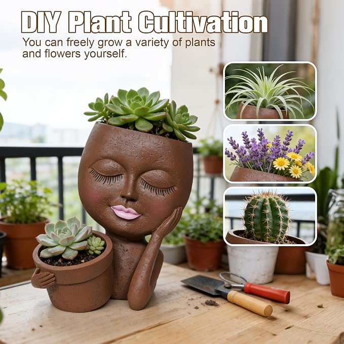 Face Double Plant Pot - Image 4