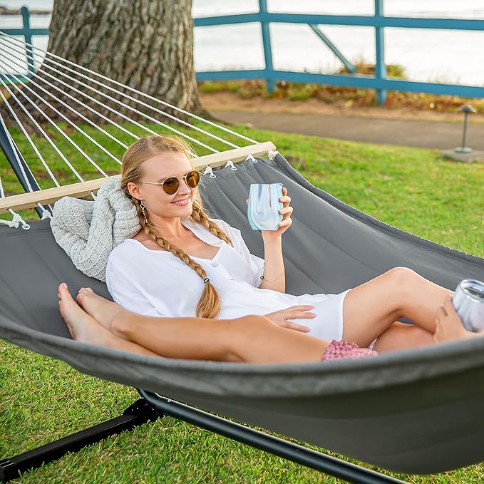 SUNCREAT Heavy Duty Hanging Tree Hammock, 475 lbs Capacity, Two Person Hammock - Image 2