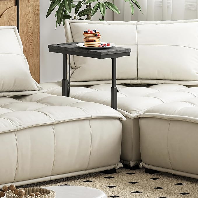 TUTOTAK End Table with Charging Station, Side Table, Tall Couch Table, Sofa - Image 4