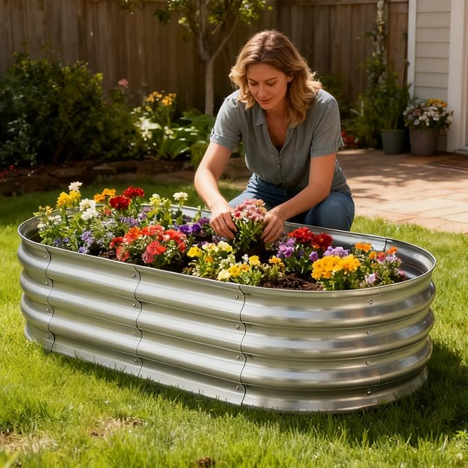 TATAANTY Galvanized Raised Garden Bed - Image 6