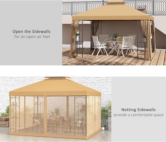 Outsunny 10' x 12' Patio Gazebo - Image 4